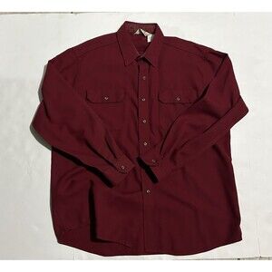 Vintage shirt Walls long sleeve mens chest 42-44 Large Regular burgundy